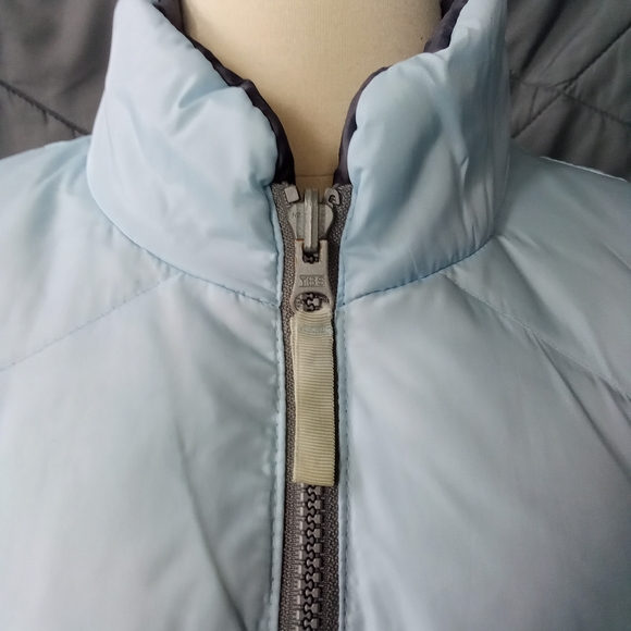 St. John's Bay Reversible Puffer Vest Light Blue & Grey Down Feathers Size Large - Picture 7 of 16
